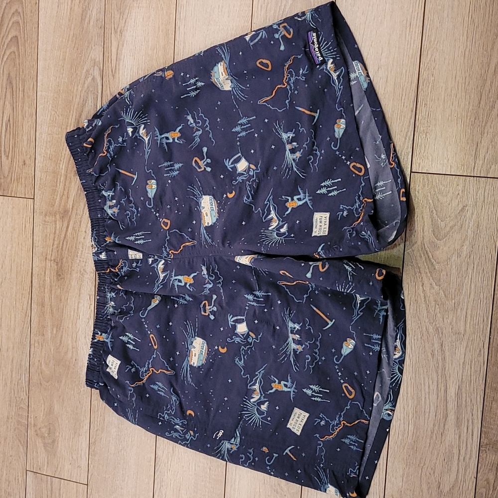 PATAGONIA Dark Blue FUN HOGS Mens Large Swim Trunks‎ Baggies Shorts RARE 58034
